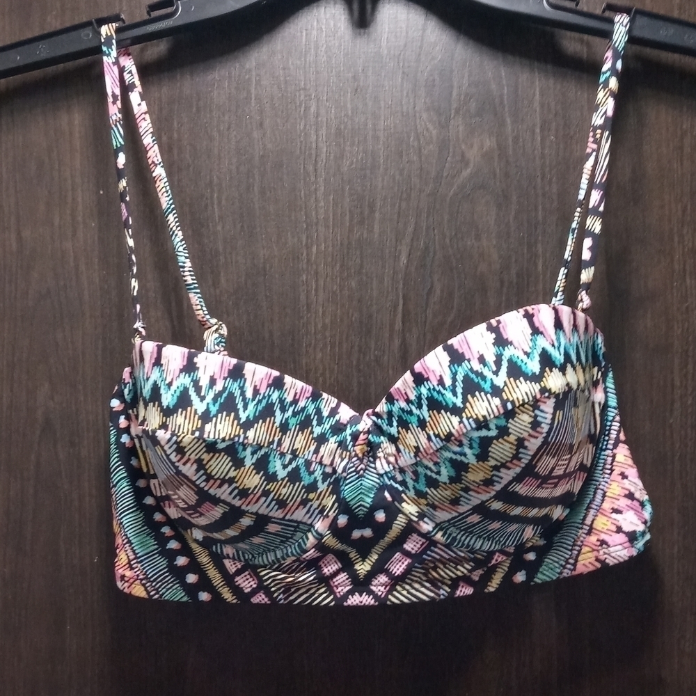 Bar III Neon Tribal Underwire Bikini Top - Picture 2 of 6